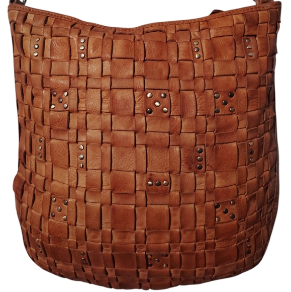 Vilenca Holland Woven Style Studs Purse Brown - Picture 1 of 16